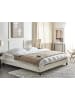 Beliani Doppelbett ROANNE in Beige/Dunkler Holzfarbton - (W) 190 x (H) 29 x (L) 213 cm