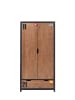 58 aufm Kessel KINDERZIMMERSCHRANK Kameko 100x55x200 MDF+Massivholz Schwarz/Cognac