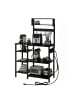 relaxdays Küchenregal in Schwarz - (B)82 x (H)151 x (T)40 cm