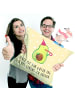 Mr. & Mrs. Panda Sofakissen 40x40 Avocado Feier mit Spruch in Gelb Pastell