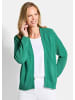 GOLDNER Cardigan Strickjacke mit Strickbandblende in grün