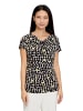 Betty Barclay Printshirt mit Wasserfallausschnitt in Beige/Schwarz