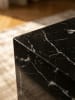 KADIMA DESIGN Couchtisch MONOBLOC 40x40x45 cm Hochglanz mit Marmor Optik, in Schwarz