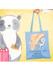 Mr. & Mrs. Panda Tragetasche Panda Klettern mit Spruch in Sky Blue