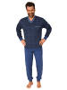 NORMANN Pyjama langarm Bündchen print - 75190 in marine