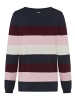 Laura Scott Strickpullover in marine-bordeaux-rosa-weiß