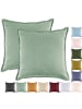 JACK 2er Set Kissenhülle 45x45cm Baumwolle Einfarbig in Jade Grün