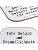 Mr. & Mrs. Panda Glas-Untersetzer Spruch Erzieher-Dank mit Spruch in Weiß