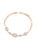 faina Women Crystal-Studded Bracelet in Rose Gold White