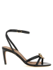 Dolce & Gabbana Schwarz Kalbsleder Stiletto Absatz Sandalen