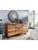 KADIMA DESIGN Sideboard 145x82x45 cm Massivholz / Metall mit Baumkante