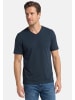 Redmond T-Shirt Basic in Dunkelblau / schwarz