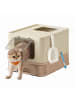 Feandrea Katzenklo Boxal in Beige-Braun - (B)42.5 x (H)37.8 x (T)54.3 cm