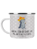 Mr. & Mrs. Panda Emaille Becher Axolotl Tequila mit Spruch in Grau Pastell