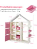 COSTWAY Kinderregal in Hausform mit Kleiderstange in Rosa