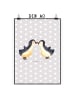 Mr. & Mrs. Panda Kunstdruck Pinguin Liebe ohne Spruch in Grau Pastell