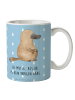 Mr. & Mrs. Panda Mug Schnabeltier Mut mit Spruch in Blau Pastell