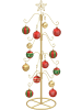 COSTWAY 121cm Weihnachtsstrumpfhalter mit 16 Haken in Gold