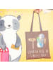 Mr. & Mrs. Panda Tote Bag Schulanfang Glaube mit Spruch in Braun Pastell