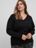 Vila Plus Size Strickpullover Basic V-Neck VIRIL in Schwarz-2