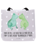 Mr. & Mrs. Panda Shopper Frosch Liebe mit Spruch in Grau Pastell