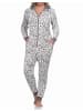 NORMANN Schlafanzug Eteiler Jumpsuit Overall Coralfleece Animal Look - 76718 in braun