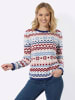 Sieh an! Norwegerpullover in ecru-rosenquarz-gemustert