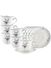 Villeroy & Boch 6er Set Frühstückstassen mit Untertassen Vieux Luxembourg 240 ml in weiß-blau