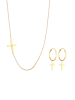 Elli Schmuckset 925 Sterling Silber Kreuz in Gold