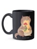 Mr. & Mrs. Panda Tasse Otter Blumenstrauß ohne Spruch in Schwarz