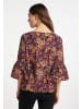 Usha Damen Bluse in Schwarz Mehrfarbig
