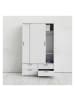 ebuy24 Kleiderschrank Line Weiß 121 x 60 cm