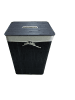relaxdays Wäschekorb in Schwarz - (B)43,5 x (H)65,5 x (T)33,5 cm