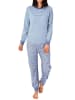 NORMANN Pflegeoverall langarm diagonalem Reißverschluss - 56119 in blau