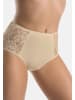 Teyli 3er Pack: Hohe Taille Baumwollslip mit Spitze Loren in beige