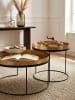 KADIMA DESIGN Couchtisch | 2er Set, Gold/Schwarz, Tablett, Rund in Gold