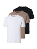 Casa moda T-Shirt Basic in Weiß / beige / schwarz