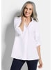 GOLDNER Kurzgröße:  Baumwollbluse mit Hemdkragen in weiß