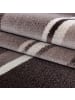 KADIMA DESIGN Teppich Kurzflor Waschbar Wellen DRAU Strapazierfähig OEKO-TEX in Braun