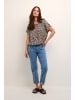 Kaffe Bluse kurzarm KAvilia Loose fit in Chalk / Sand / Black Leo Print