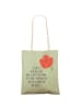 Mr. & Mrs. Panda Tote Bag Blume Mohnblume mit Spruch in Blattgrün