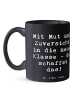 Mr. & Mrs. Panda Tasse Spruch Erster Schultag Mut und Zuversicht... in Schwarz