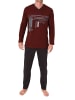 NORMANN Schlafanzug langarm Pyjama Übergrößen in rot