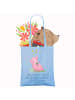 Mr. & Mrs. Panda Shopping Tasche Schwein Glück mit Spruch in Sky Blue