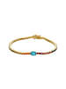 Luxenter Armband aus 925er Sterlingsilber mit  Zirkonia-Steinen 18K Gelbgold-Finish