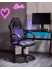 Beliani Gaming Stuhl FIGHTER in Schwarz/Violett - (W) 65 x (H) 108 x (L) 65 cm