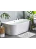 Beliani Badewanne HARVEY in Weiß/Silber - (W) 80 x (H) 59 x (L) 170 cm