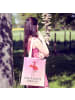 Mr. & Mrs. Panda Tasche Flamingo Yoga mit Spruch in Aquarell Pink