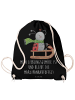 Mr. & Mrs. Panda Beutelrucksack Smörle Rodeln mit Spruch in Schwarz