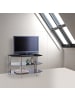 relaxdays Fernsehtisch in Schwarz/Silber - (B)80 x (H)49 x (T)45 cm